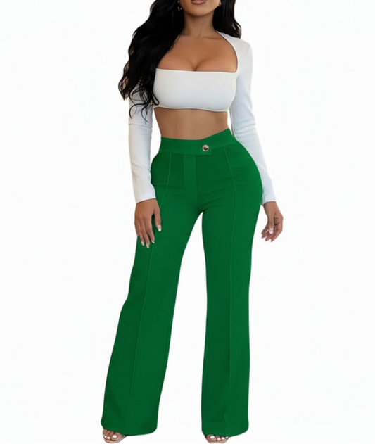 Women Wide Leg High Waist Pants Elegant Daily Wear LariLeo Store