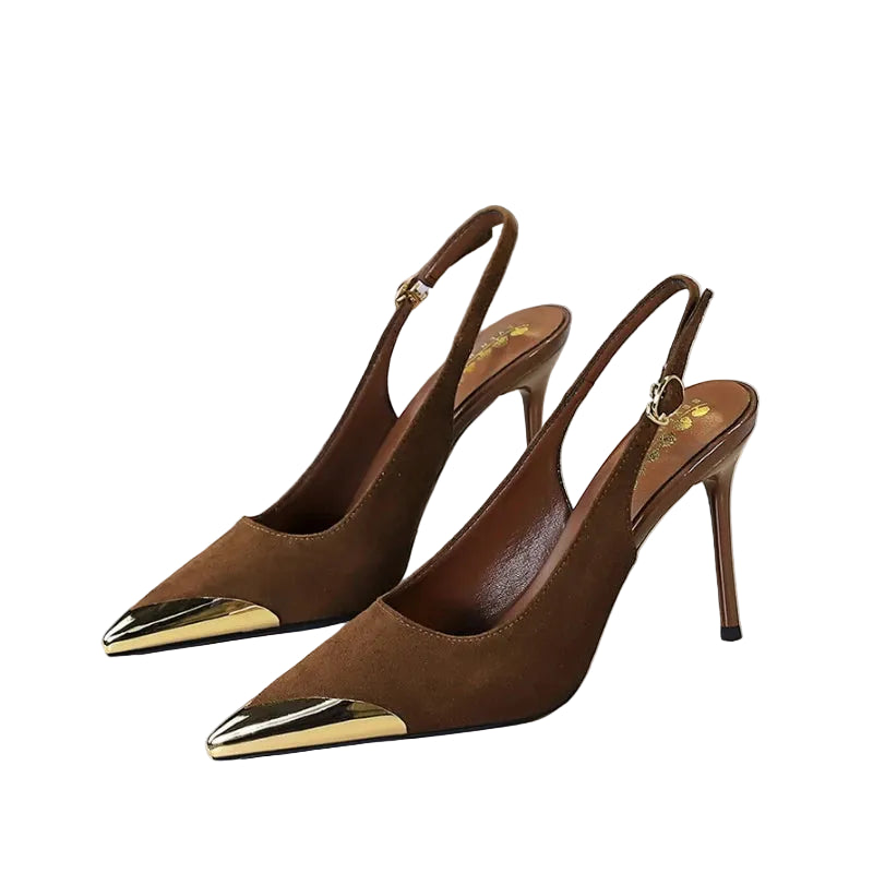 Slim Heels European American Style Metal Pointed High Super High Heels