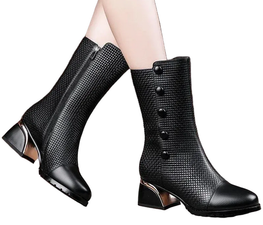 Women’s Boots CINESSD Winter Leather Fashion Ankle