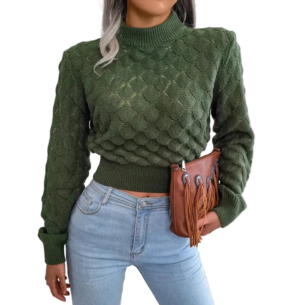 Autumn Women Cropped Sweater Long Sleeve Casual LariLeo Store