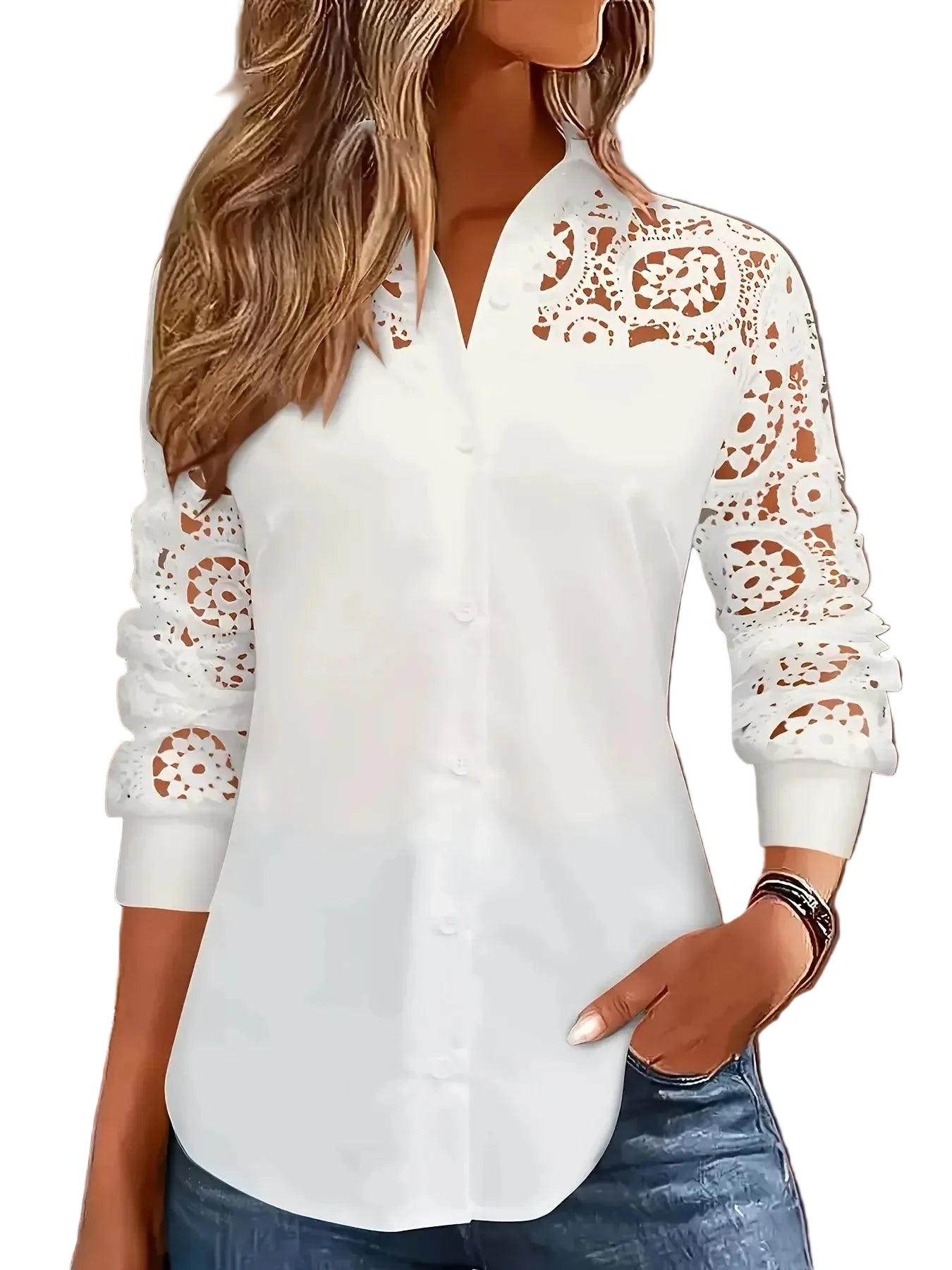 Womens Loose Long Sleeve Shirt elegant casual blouse LariLeo Store