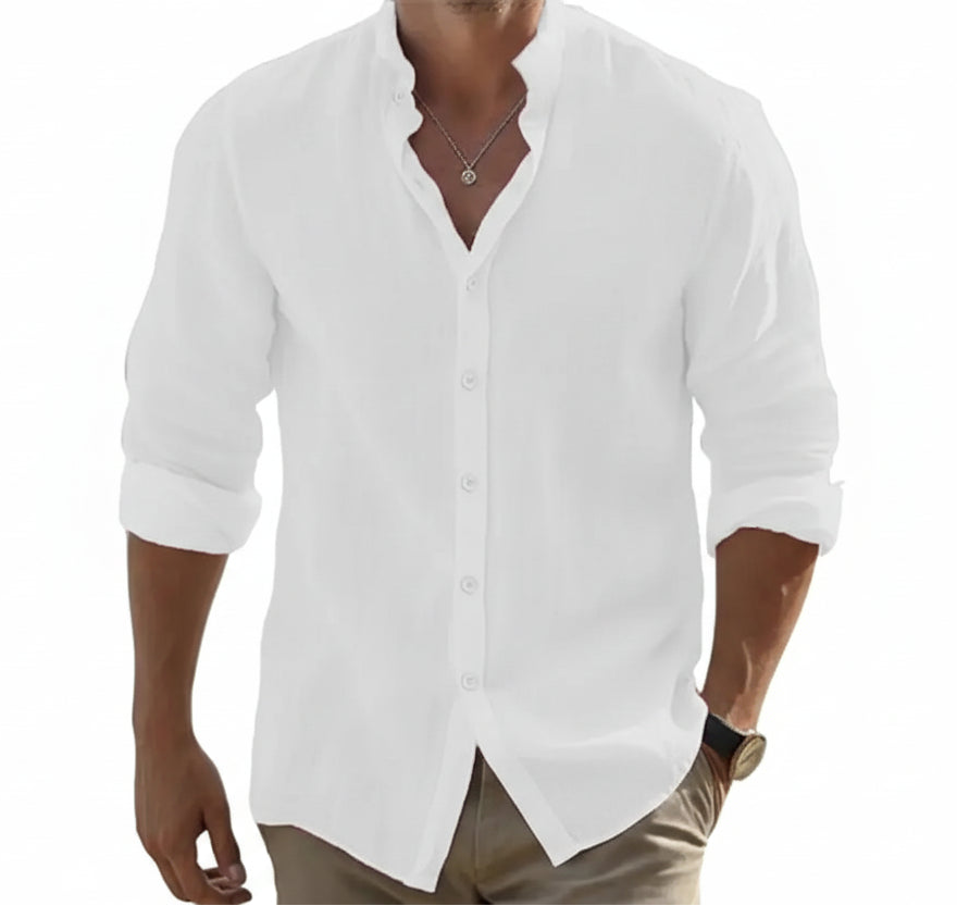 Mens Long-Sleeved Shirt casual lightweight LariLeo Store