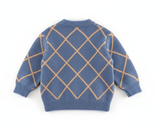 Boys Fleece Lined Sweater Autumn Winter Pullover