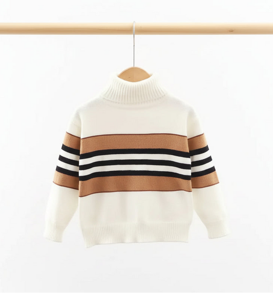 Boys Sweater Autumn Winter High Collar Knitwear