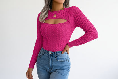 Womens Hollow Long Sleeve Sweater LariLeo Store