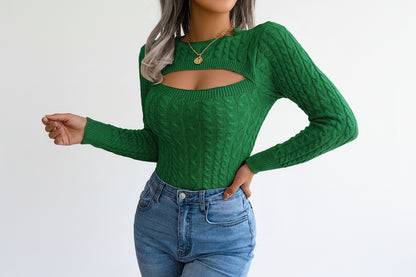 Womens Hollow Long Sleeve Sweater LariLeo Store