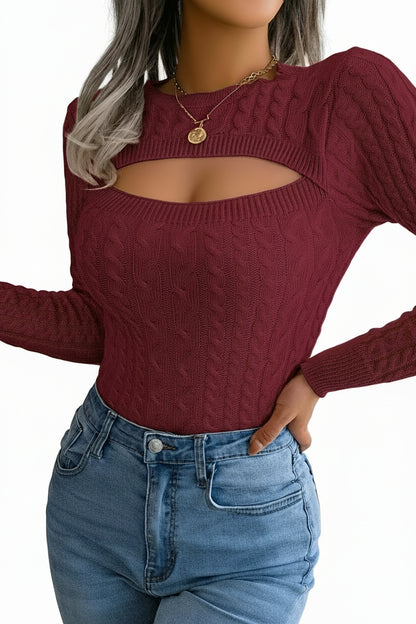 Womens Hollow Long Sleeve Sweater LariLeo Store