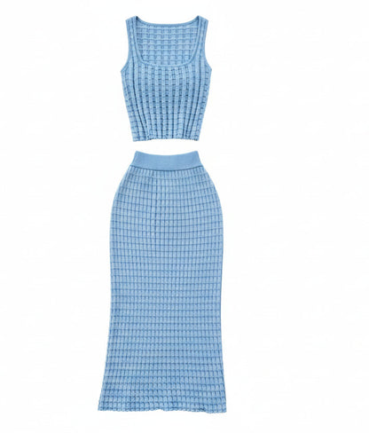 Women Skirt Set Sleeveless Tank Tops High Waist Slim LariLeo Store