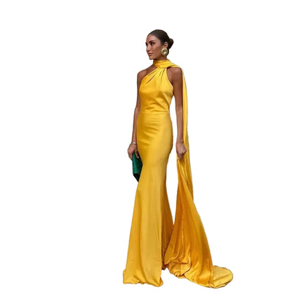 Womens Satin Ribbon Party Dress elegant LariLeo Store