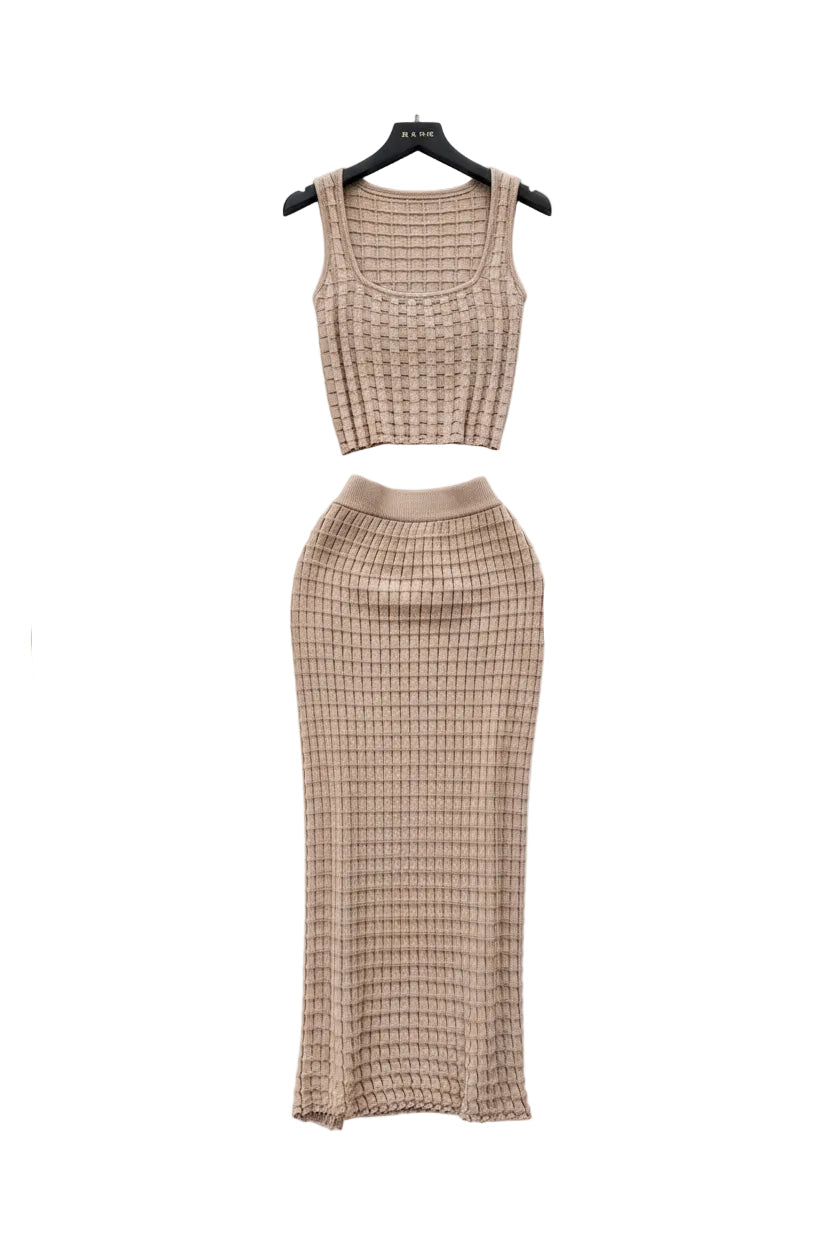 Women Skirt Set Sleeveless Tank Tops High Waist Slim LariLeo Store