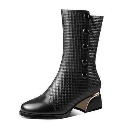 Women’s Boots CINESSD Winter Leather Fashion Ankle