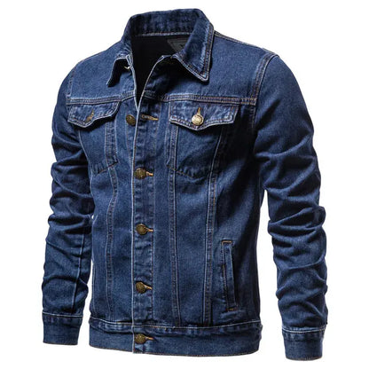 Men’s Denim Jacket Slim Fit Vintage Motorcycle Style LariLeo Store