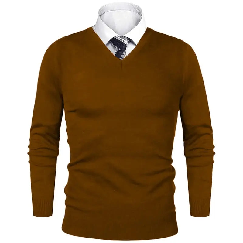 Men's Sweater Casual V Neck Pullover Cold Blouse Outdoor LariLeo Store
