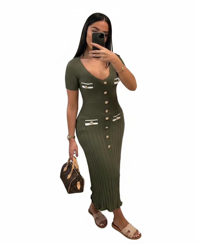 Womens Knitted Long Dress elegant LariLeo Store