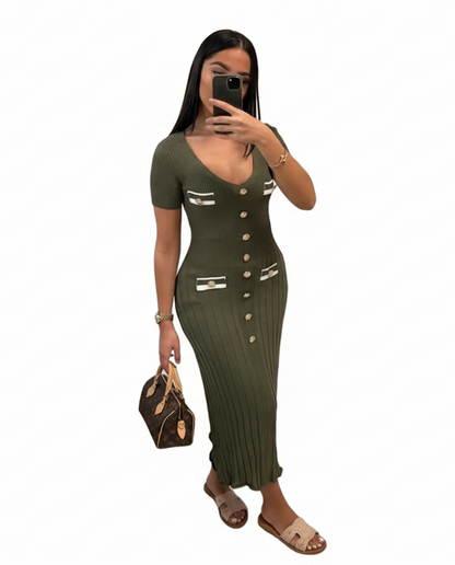 Womens Knitted Long Dress elegant LariLeo Store