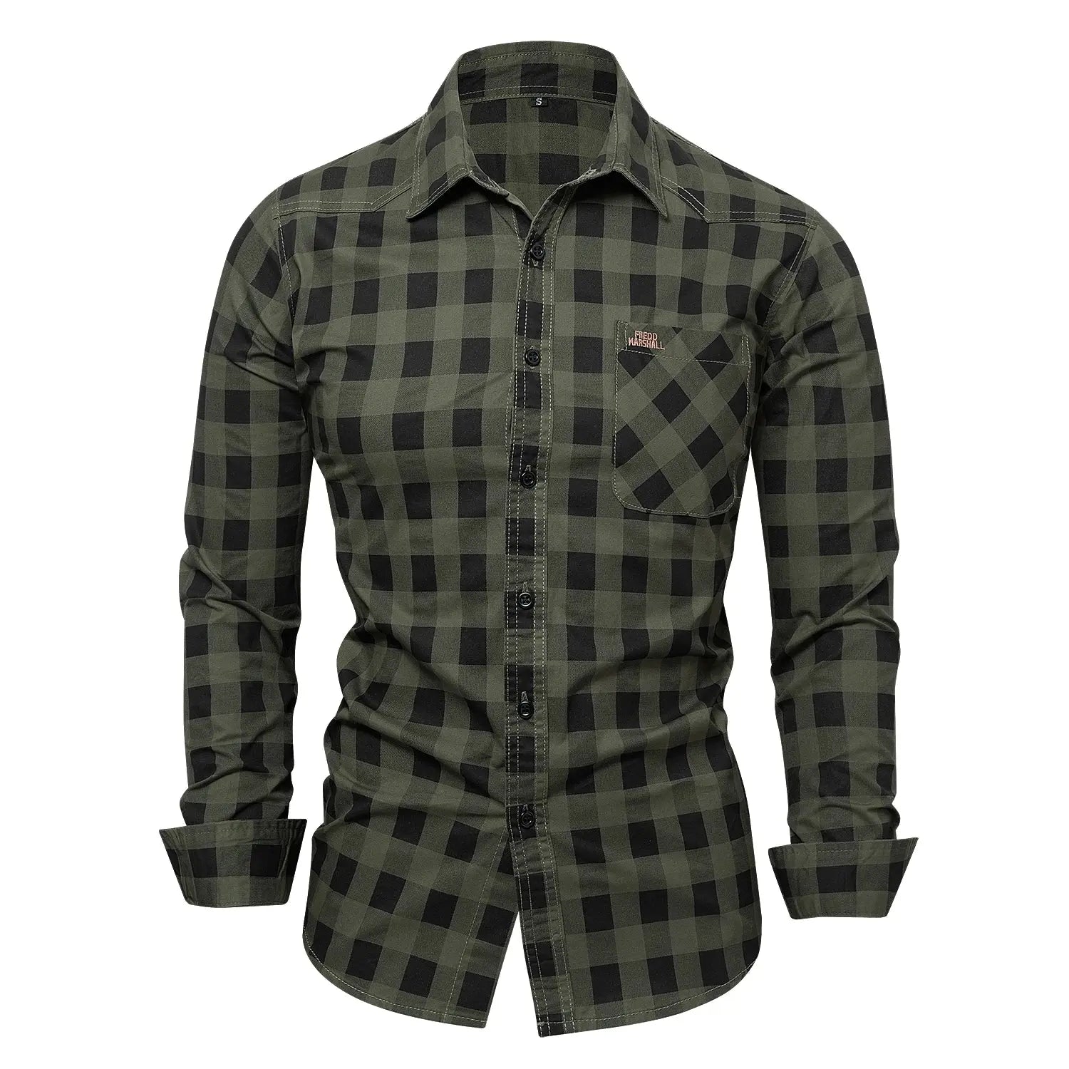 Mens Cotton Plaid Shirt Autumn casual sleeve LariLeo Store