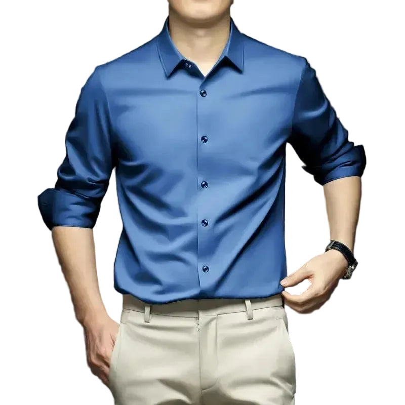 Men’s Wrinkle-Resistant Shirt Long Sleeve Professional LariLeo Store