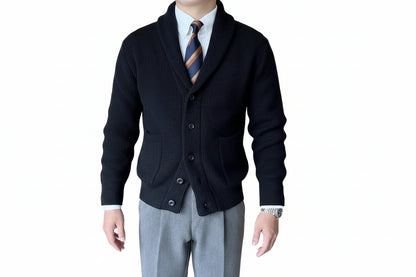 Mens Shawl Collar Sweater thickened warm winter knitted top LariLeo Store