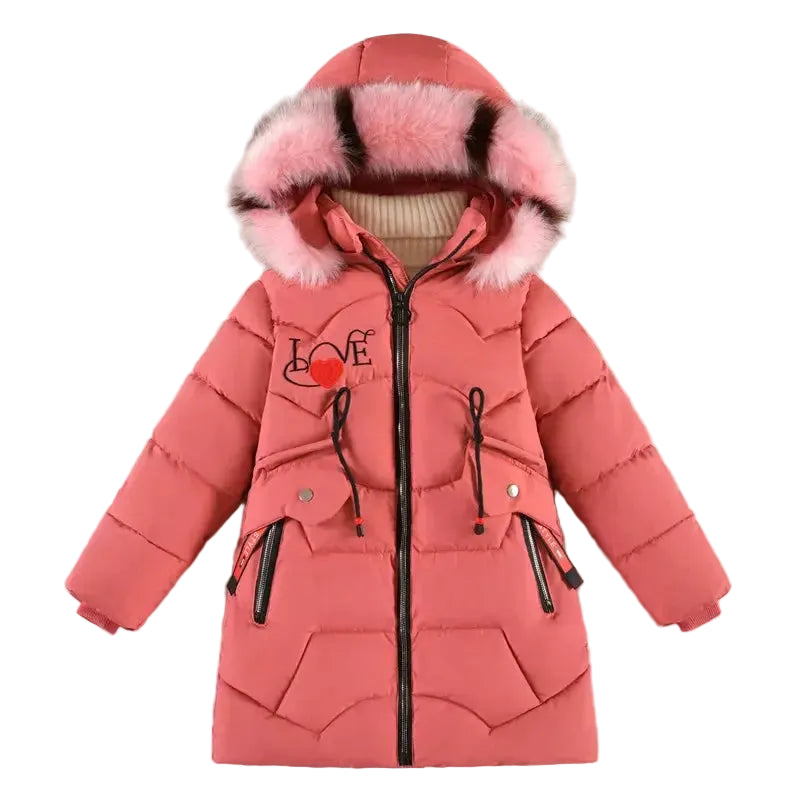 Kids Winter Jacket – Hooded Fur Collar Heavy Coat LariLeo Store