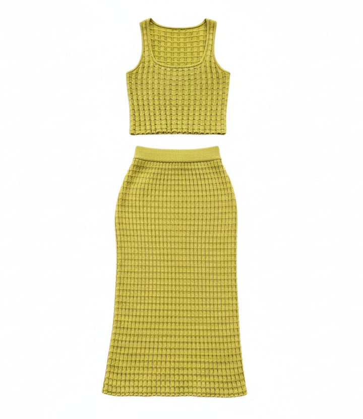 Women Skirt Set Sleeveless Tank Tops High Waist Slim LariLeo Store