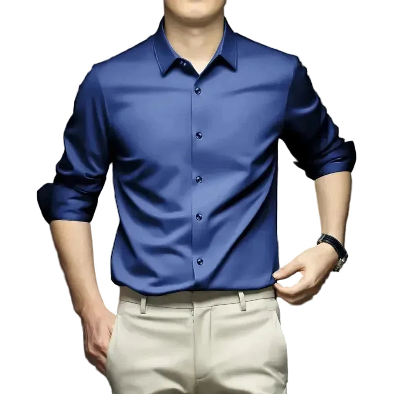 Men’s Wrinkle-Resistant Shirt Long Sleeve Professional LariLeo Store