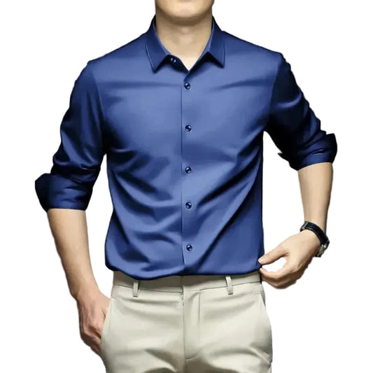 Men’s Wrinkle-Resistant Shirt Long Sleeve Professional LariLeo Store