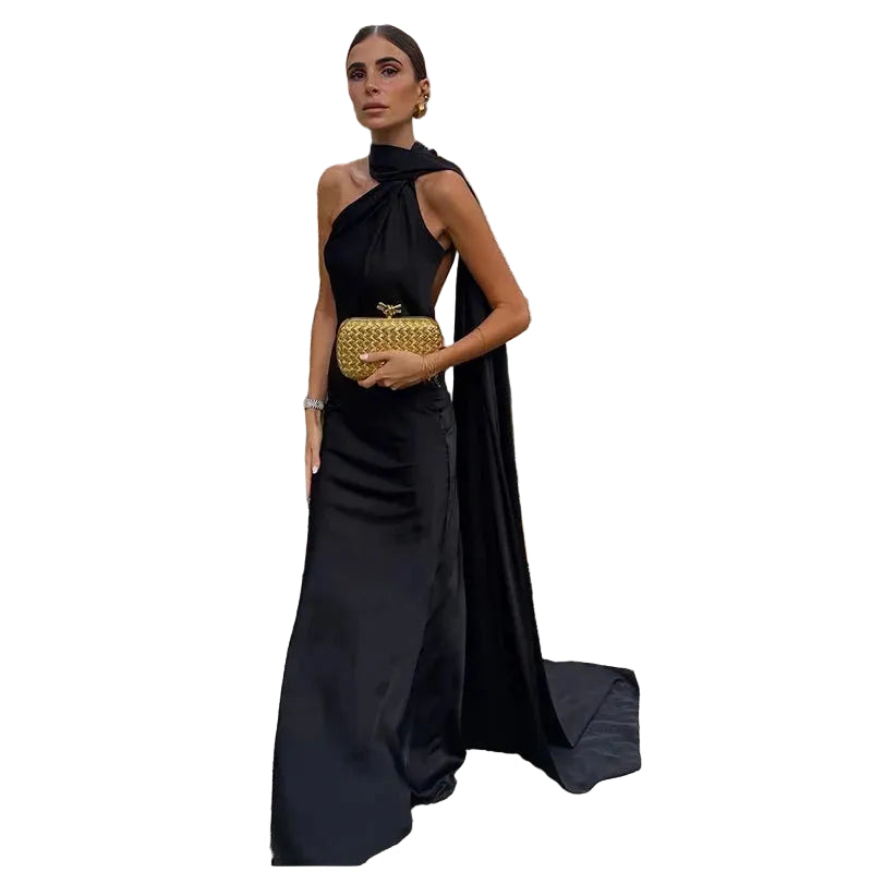 Womens Satin Ribbon Party Dress elegant LariLeo Store