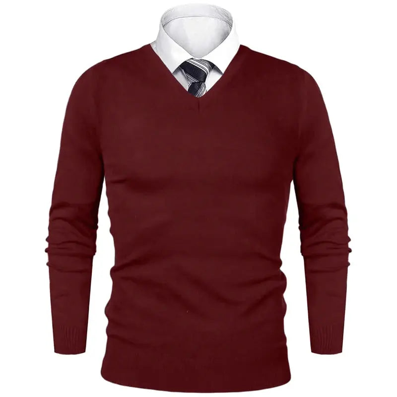 Men's Sweater Casual V Neck Pullover Cold Blouse Outdoor LariLeo Store