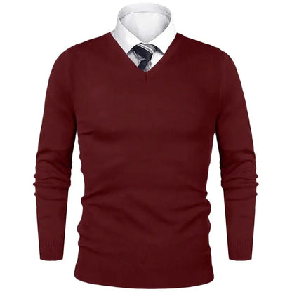 Men's Sweater Casual V Neck Pullover Cold Blouse Outdoor LariLeo Store