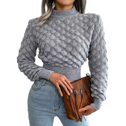 Autumn Women Cropped Sweater Long Sleeve Casual LariLeo Store