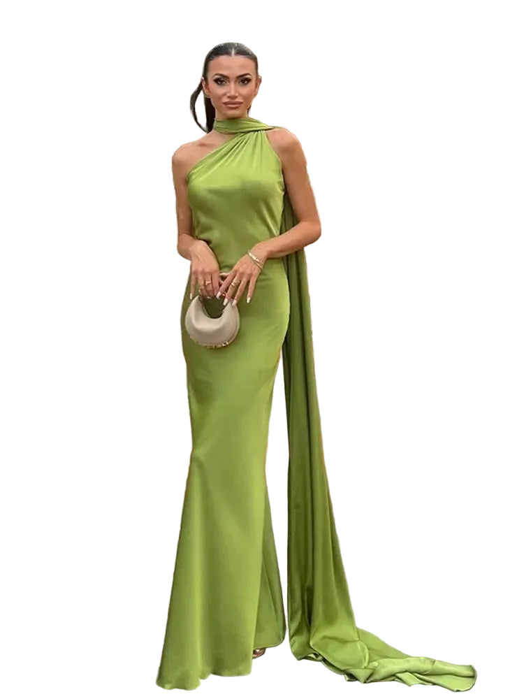 Womens Satin Ribbon Party Dress elegant LariLeo Store