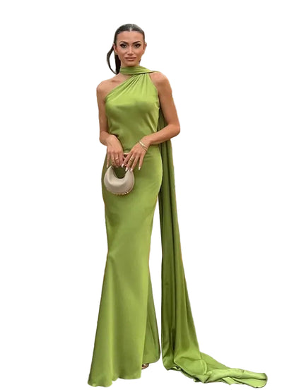 Womens Satin Ribbon Party Dress elegant LariLeo Store