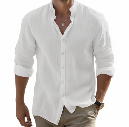 Mens Long-Sleeved Shirt casual lightweight LariLeo Store