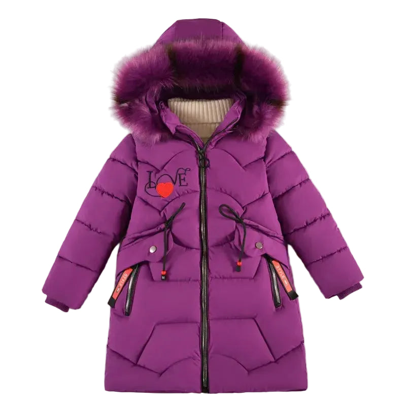 Kids Winter Jacket – Hooded Fur Collar Heavy Coat LariLeo Store
