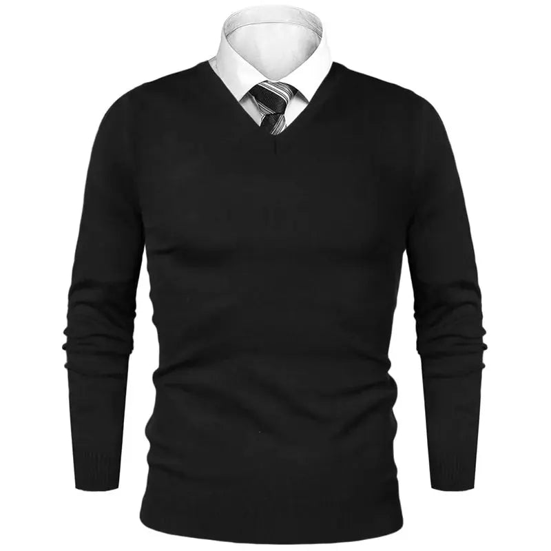 Men's Sweater Casual V Neck Pullover Cold Blouse Outdoor LariLeo Store