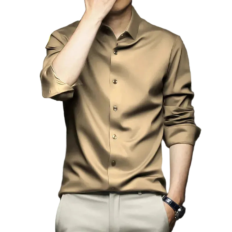 Men’s Wrinkle-Resistant Shirt Long Sleeve Professional LariLeo Store