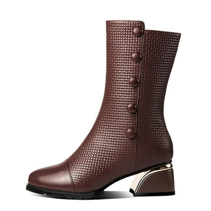 Women’s Boots CINESSD Winter Leather Fashion Ankle