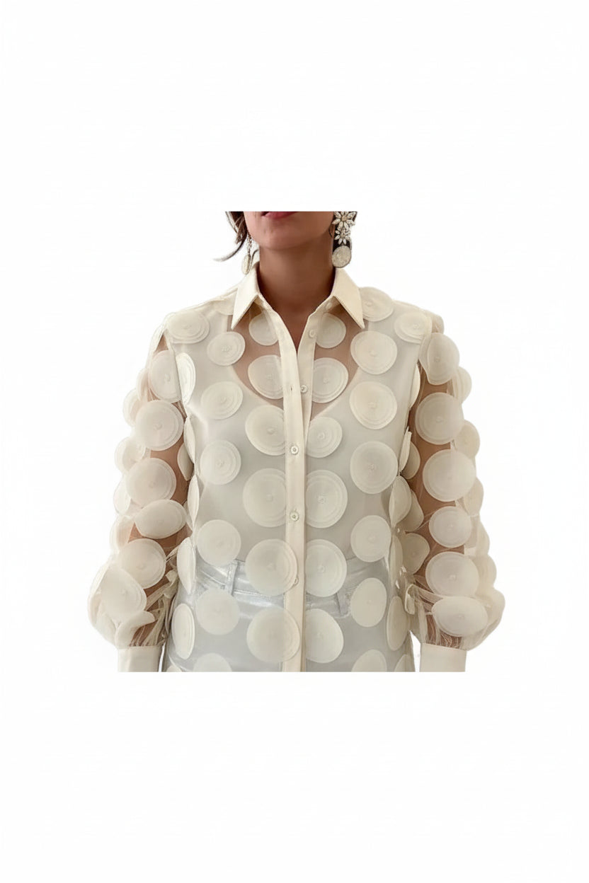 Women Hollow Long Sleeve Blouse LariLeo Store