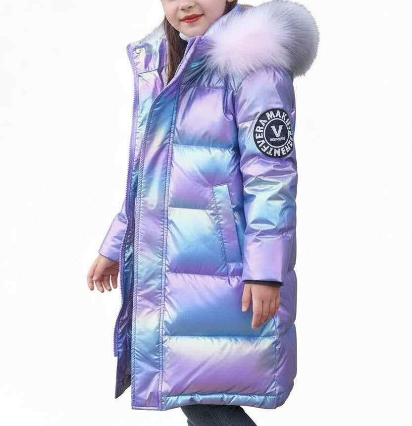 Kids Winter Jacket – Hooded Fur Collar Heavy Coat LariLeo Store