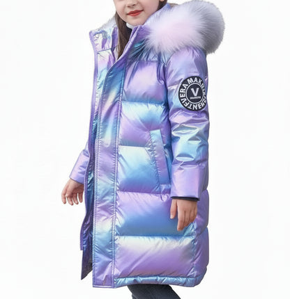 Kids Winter Jacket – Hooded Fur Collar Heavy Coat LariLeo Store