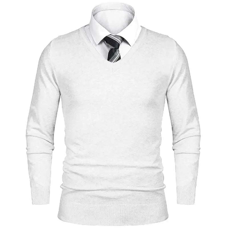 Men's Sweater Casual V Neck Pullover Cold Blouse Outdoor LariLeo Store