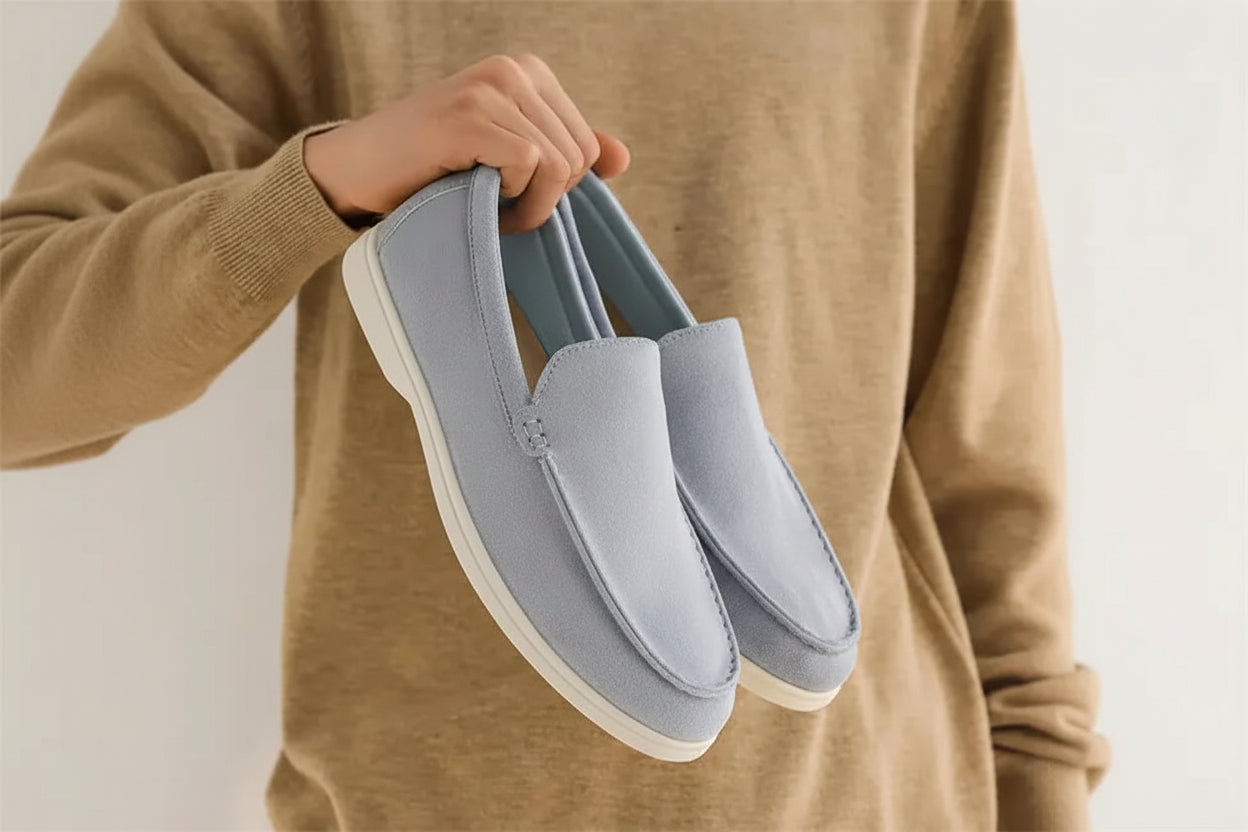 Mens Suede Leather Loafers lightweight classic slip on shoes LariLeo Store