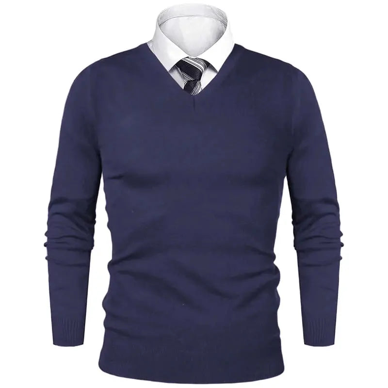 Men's Sweater Casual V Neck Pullover Cold Blouse Outdoor LariLeo Store