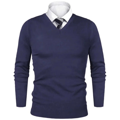 Men's Sweater Casual V Neck Pullover Cold Blouse Outdoor LariLeo Store