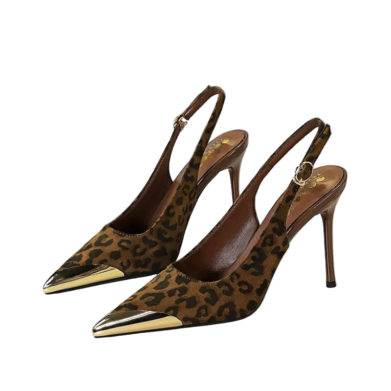 Slim Heels European American Style Metal Pointed High Super High Heels