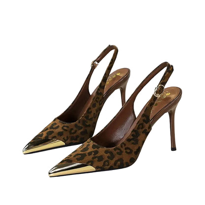 Slim Heels European American Style Metal Pointed High Super High Heels