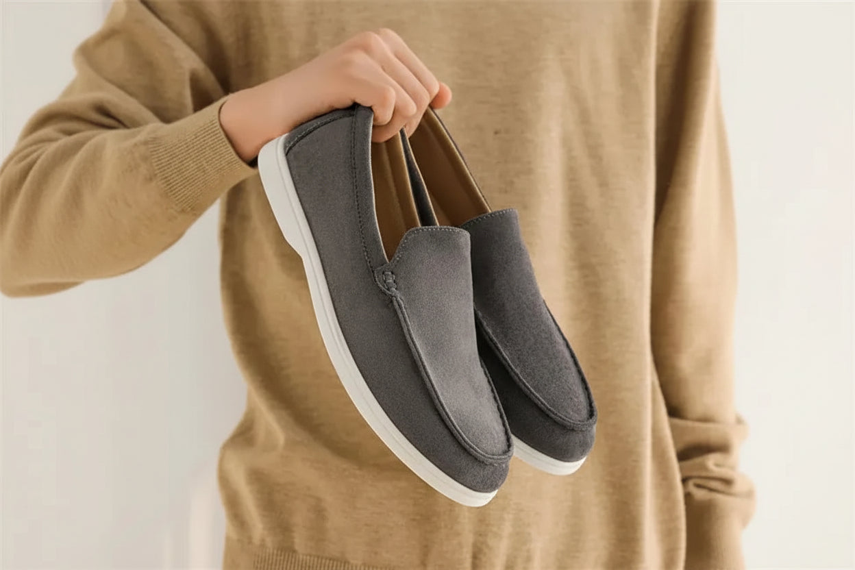 Mens Suede Leather Loafers lightweight classic slip on shoes LariLeo Store