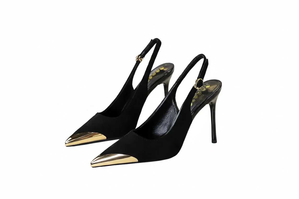 Slim Heels European American Style Metal Pointed High Super High Heels