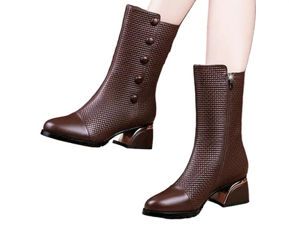 Women’s Boots CINESSD Winter Leather Fashion Ankle