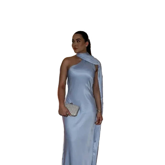 Womens Satin Ribbon Party Dress elegant LariLeo Store